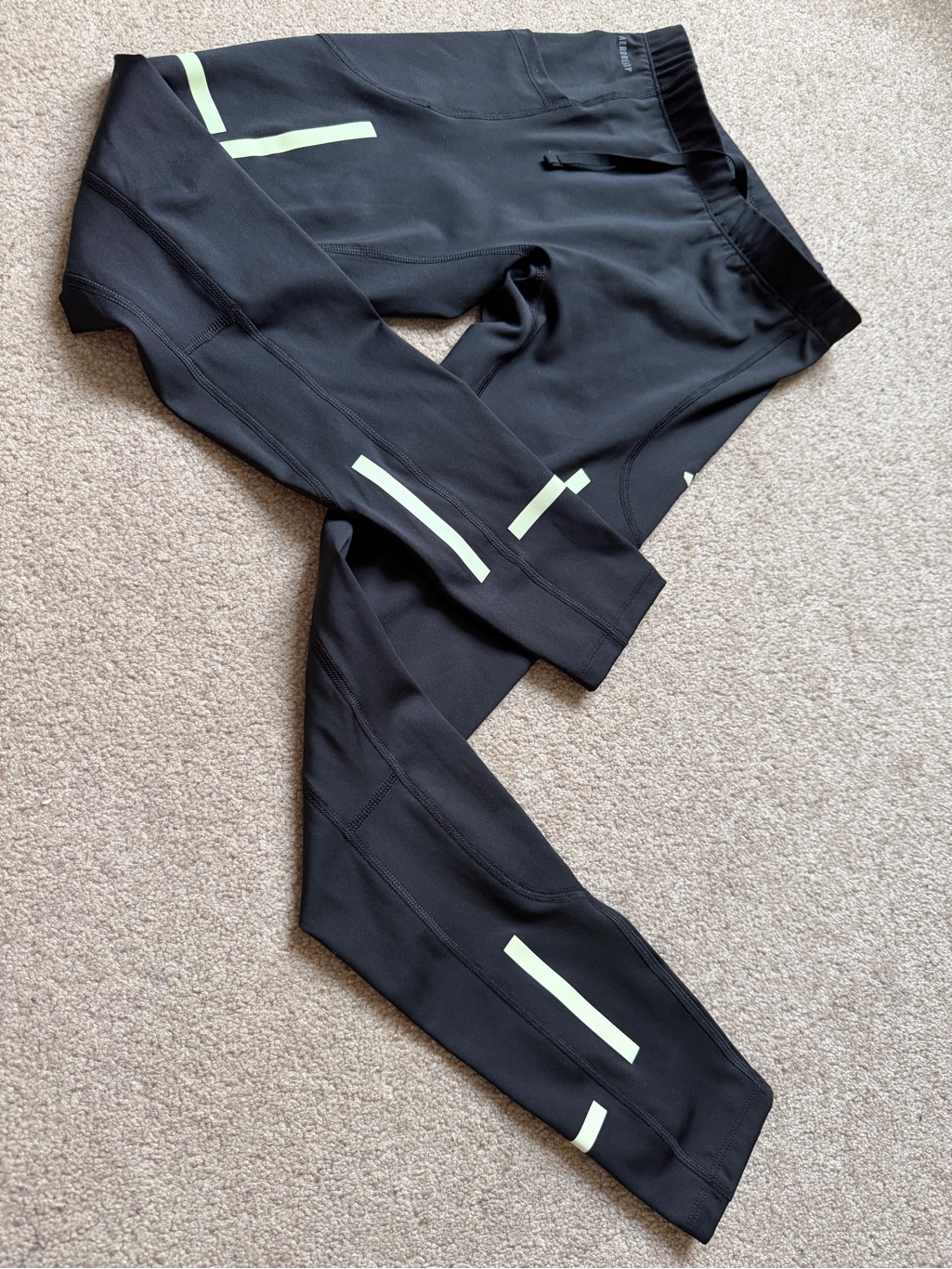 Adidas Fastim Reflective Running Tights Womens 2xs Black Athletic Leggings